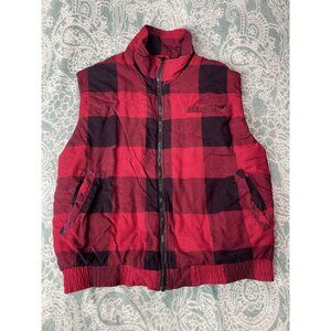 Men's Northwest Territory Red/Black Plaid Vest Rugged Outerwear Size‎ M Medium